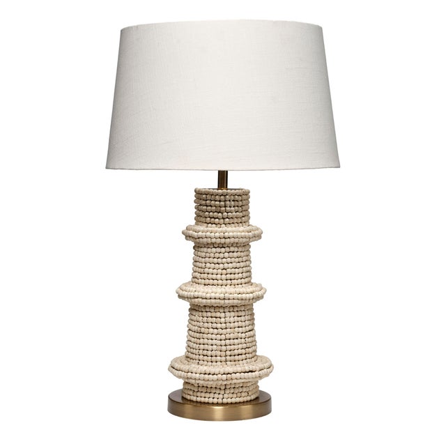 Jamie Young Rowan Table Lamp in Cream Wood Beads For Sale In Los Angeles - Image 6 of 6