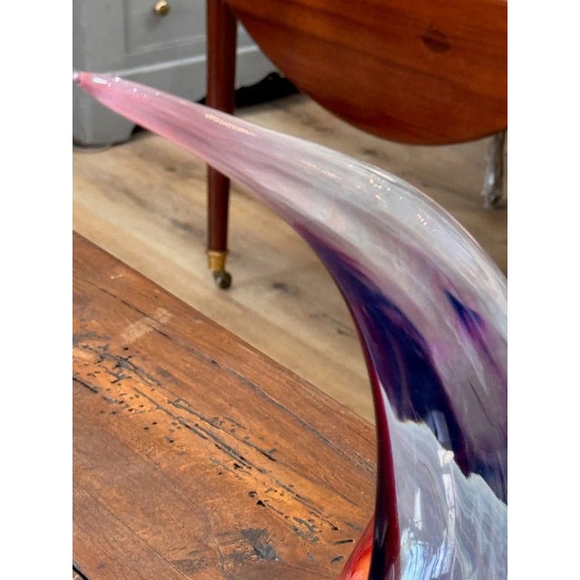 Burgundy "Flame" by Dino Rosin (Italian B. 1949) Murano Art Glass Sculpture For Sale - Image 8 of 9