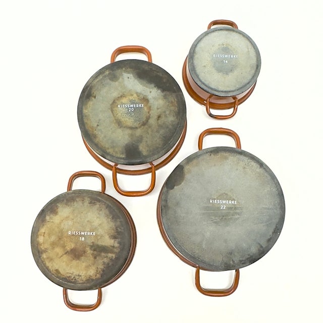 Mid-Century Caramel-Brown Reisswerke Cookware Set - Group of 4 For Sale - Image 9 of 12