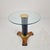 Mid-Century Modern Postmodern Glass, Brass, and Wood Side Table, Germany, 1980s For Sale - Image 3 of 14