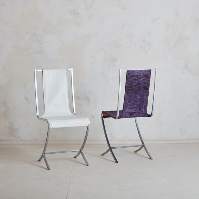 1970s Set of 6 Chrome Dining Chairs Attributed to Pierre Cardin for Maison Jansen, France 1970s For Sale - Image 5 of 11