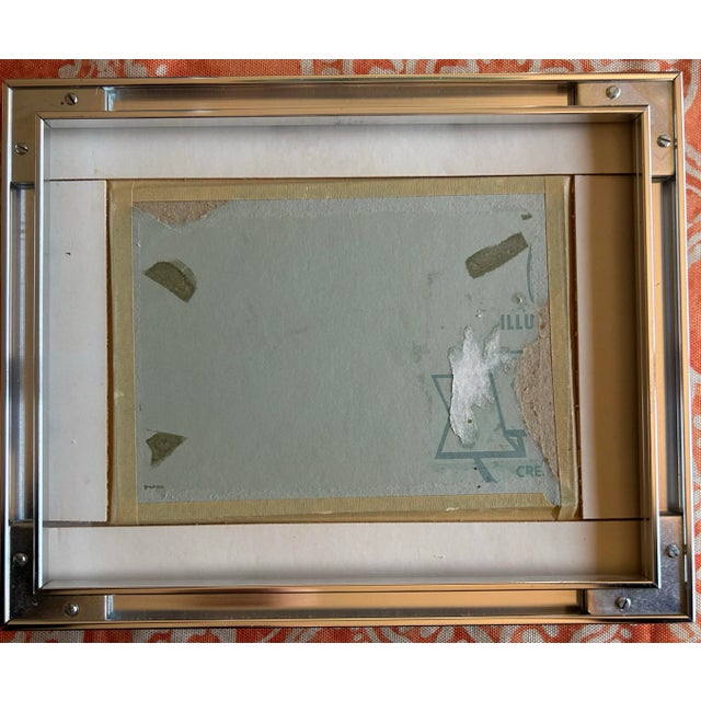 Vintage Mid Century Modern Small Landscape Watercolor Painting For Sale In Philadelphia - Image 6 of 6