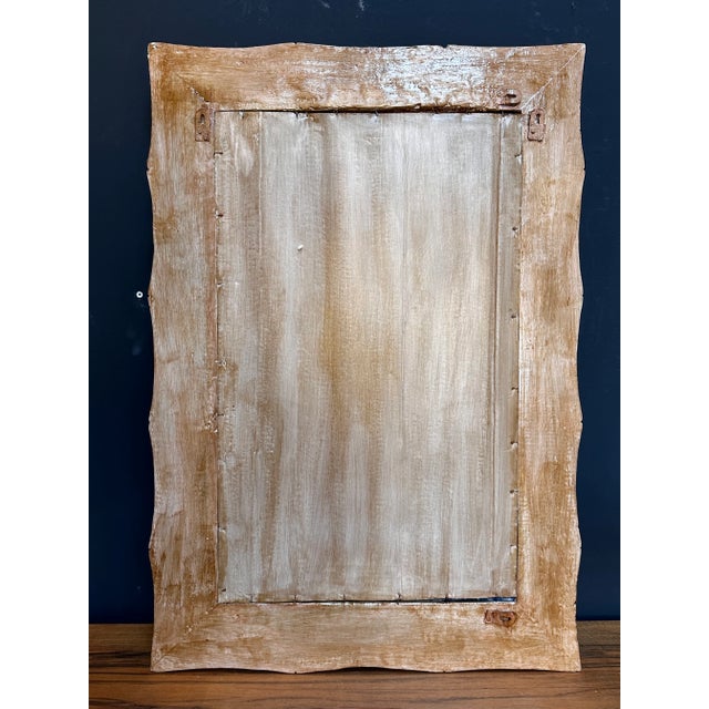 Vintage Beautiful Italian Rectangular Wood Wall Mirror 1980s For Sale - Image 4 of 9