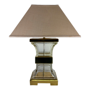 Mid-Century Vintage Brass and Glass Table Lamp by Chapman