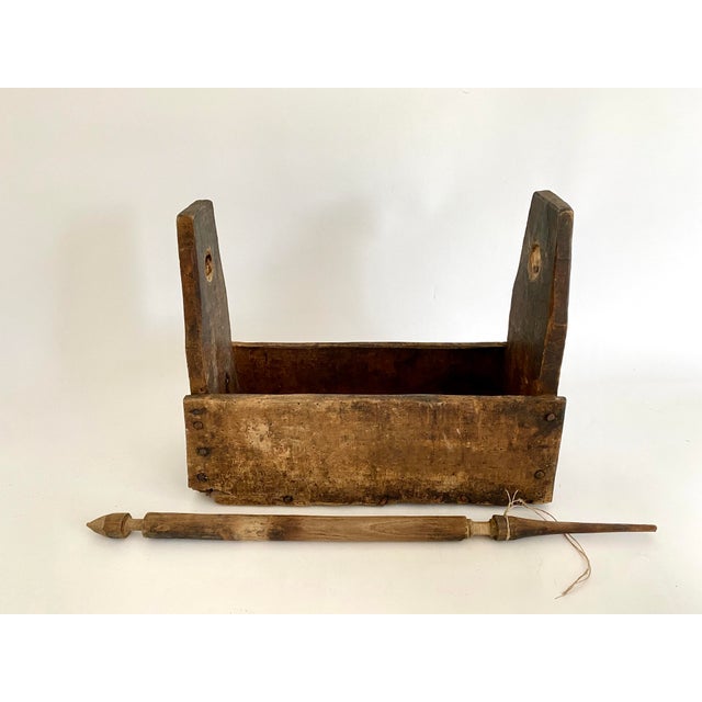 Brown Rustic Turkish Wool Spinning Towel Holder For Sale - Image 8 of 9