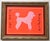 Abstract Dog Poodle Minimalism Abstract Pink Orange Burgundy Original Oil Painting by Cleo Plowden For Sale - Image 3 of 3