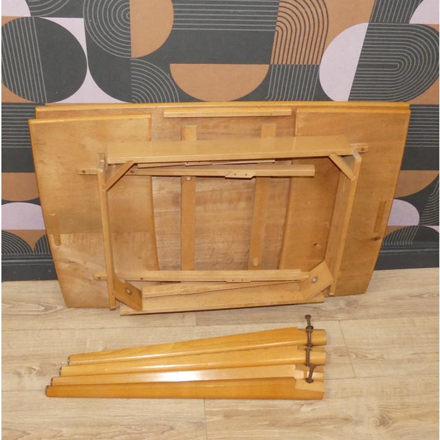 Vintage Extendable Kitchen Table in Wood, 1950s For Sale - Image 10 of 14