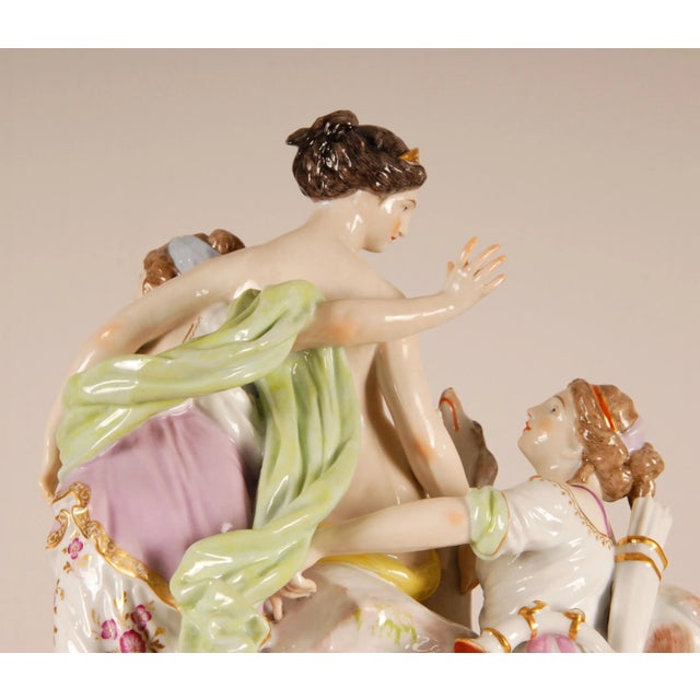 Edmé Samson Antique Porcelein Sculpture Mythological Group Louis Simon Boizot Sevres Porcelain Figural Group Bathing Diana Ceramic Antique For Sale - Image 4 of 13