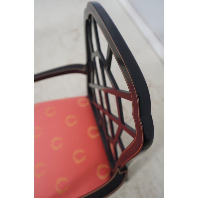 Pair of Kindel Black & Gold Chinese Chippendale Armchairs For Sale - Image 13 of 18