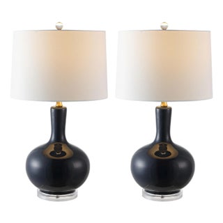 Nilla Gourd Table Lamp in Navy - a Pair For Sale