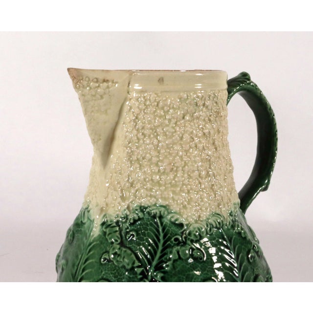 Green 18th-Century Staffordshire Creamware Cauliflower Milk Jug and Cover, Greatbatch and Wedgwood Type For Sale - Image 8 of 8