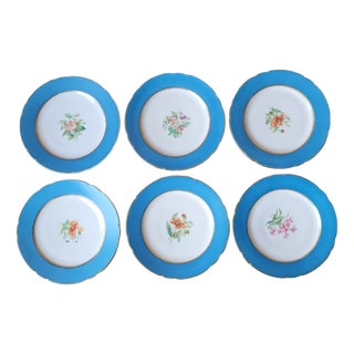 Paris Porcelain Dessert Plates, 19th Century, Set of 6 For Sale