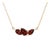 Deep Garnet Pear Shaped Arc Necklace | 18k Gold Plated Three-Stone Cluster Choker | January Birthstone Statement Pendant For Sale