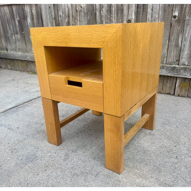 Mid-Century Modern Modern Oak Nightstand or Side Table For Sale - Image 3 of 5