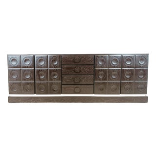 Brutalist Graphical Credenza, 1970s For Sale