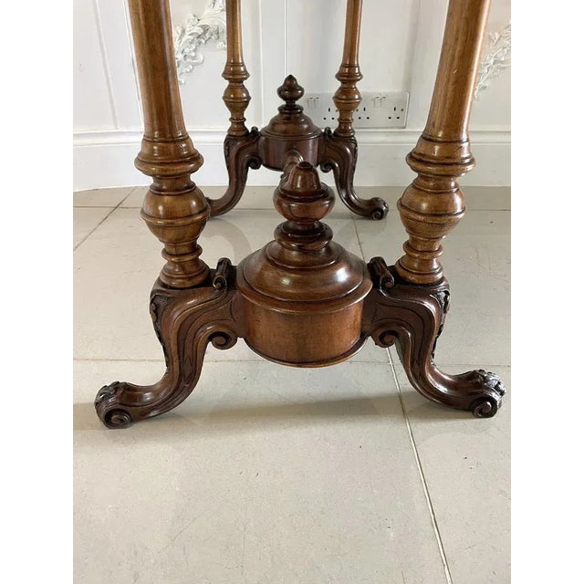 Wood 19th Century Victorian Oval Walnut Centre Table, 1860s For Sale - Image 7 of 12