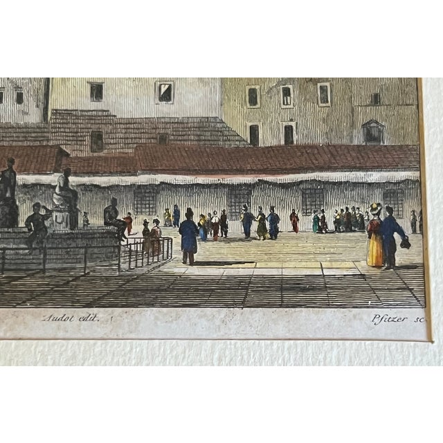 Italian Etching Fountain De Neptune, Florence, C. 1800 For Sale - Image 12 of 18