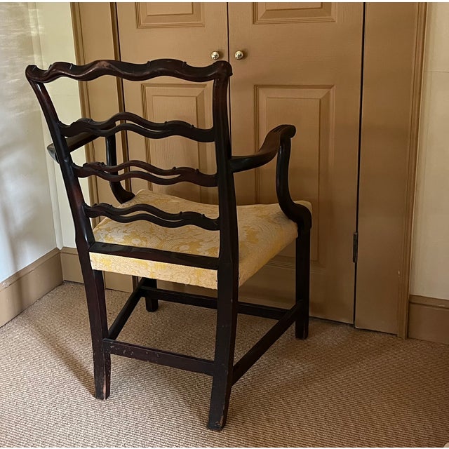 Antique Early 19th Century English George III Carved Mahogany Ribbon Back Arm Chair, Circa 1800 For Sale - Image 15 of 15