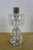 Glass 2 Mid Century Etched Glass Crystal Hurricane Candlestick Boudoir Lamps 20" For Sale - Image 7 of 18