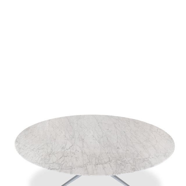Knoll Florence Knoll Oval Carrara Marble Top Dining Table For Sale - Image 4 of 8