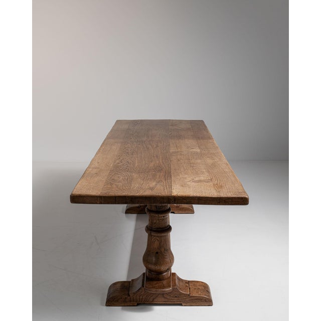 1970s French Brown Oak Refectory Table For Sale - Image 9 of 15