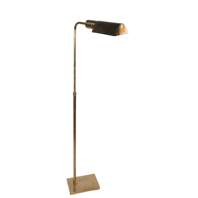 Vintage Brass Pharmacy Style Floor Lamp For Sale - Image 10 of 10