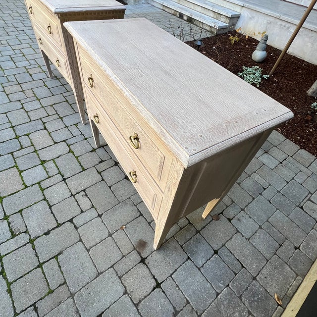 Pair Modern History Weathered Oak Commodes For Sale - Image 10 of 11