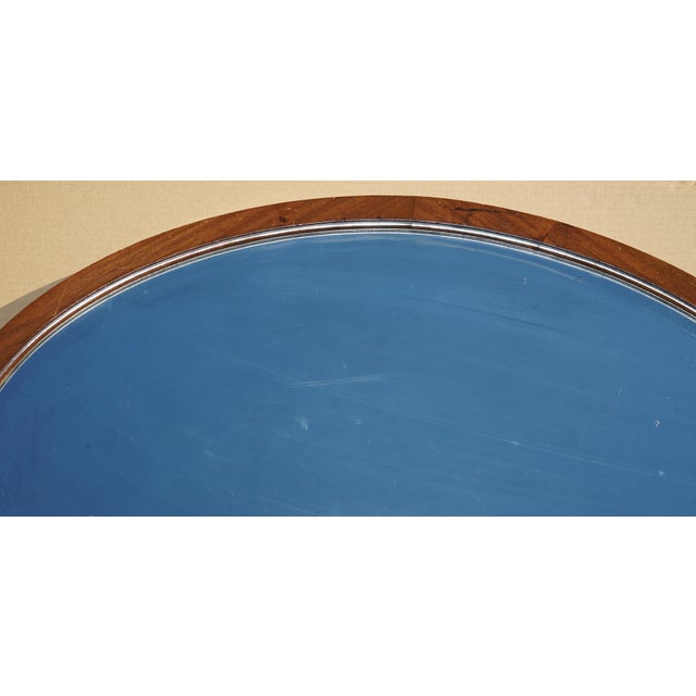 1920s Art Deco Venetian Mercury Plate & Hardwood Framed Oval Mirror, 1920s For Sale - Image 5 of 10