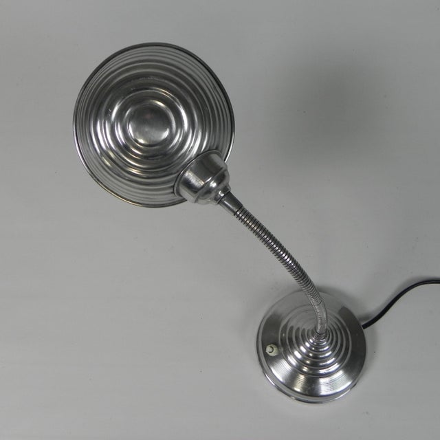 Silver Aluminum Desk Lamp with Bending Rod, 1950s For Sale - Image 8 of 16