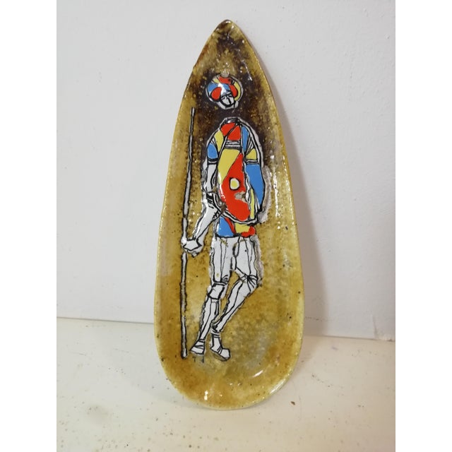 Mid-Century Modern Decorated Ceramic Plaque by Marcello Fantoni, 1950s For Sale - Image 3 of 8