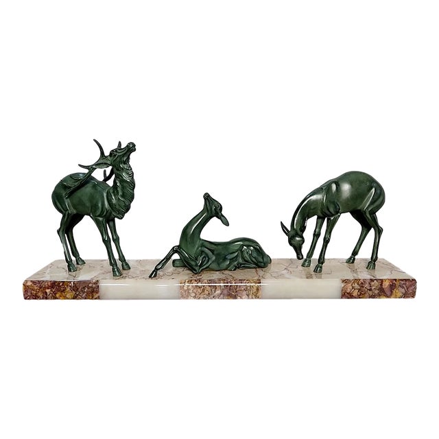 Art Deco Stag & Deer, 20th-Century For Sale