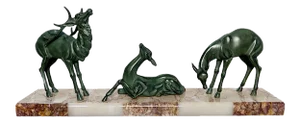 Art Deco Stag & Deer, 20th-Century