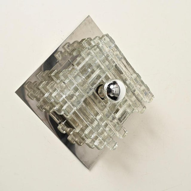 Poliarte Jenga Glass Ceiling Light by Albano Poli for Poliarte, Italy, 1970s For Sale - Image 4 of 16