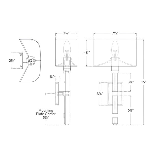 Visual Comfort Suzanne Kasler for Visual Comfort Signature Adaline Small Tail Sconce in Antique-Burnished Brass & Quartz with Linen Shade For Sale - Image 4 of 4