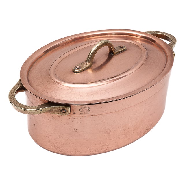 Vintage Copper Casserole Dish, 1950s For Sale