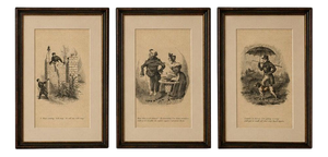 Robert Seymours, Humorous Victorian Social Caricatures, 1836, Engravings, Set of 3