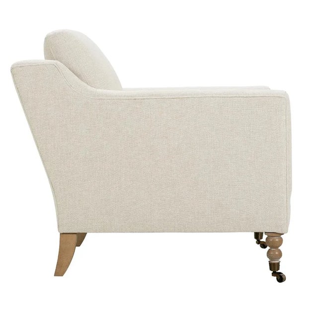 Textile Greta Chair, Cream Linen For Sale - Image 7 of 13