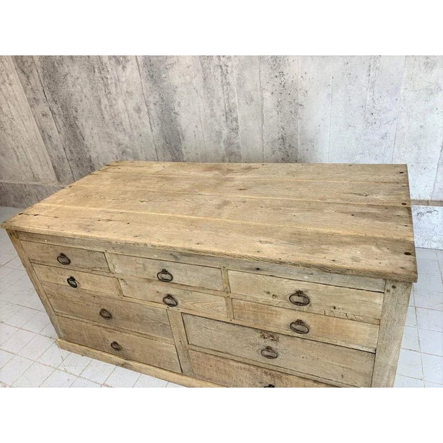 French Country Oak Double Sided Architects Plan Chest For Sale - Image 4 of 11