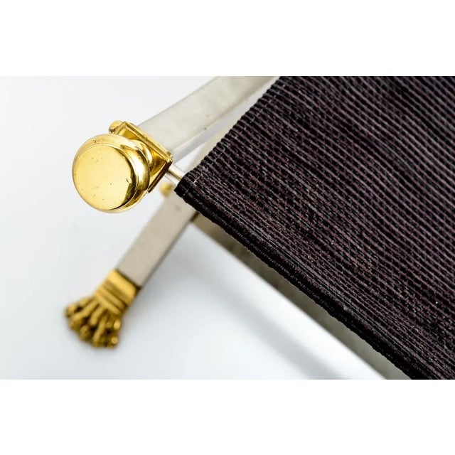 Campaign Style Folding Stool, Maison Jansen, 1970s For Sale - Image 9 of 11