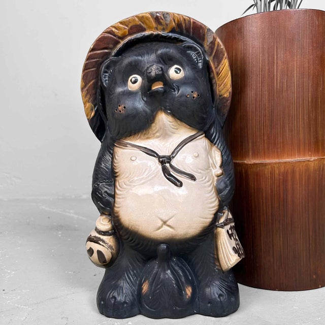 Mid-Century Modern Decorative Tanuki Tanuki Statue, 1980s For Sale - Image 3 of 13