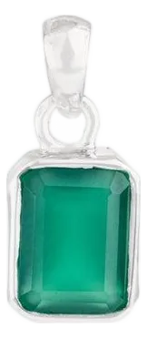 Lush Green Onyx Bezel Set Statement Pendant in 925 Sterling Silver
