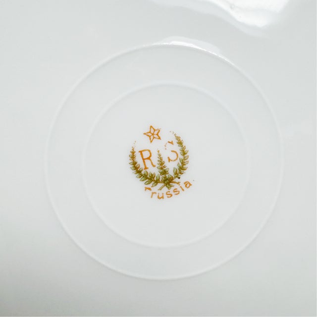 Antique Rs Prussia Cake Plate - Pink Roses & Heavy Gold Molded Openwork Rim For Sale In Houston - Image 6 of 6