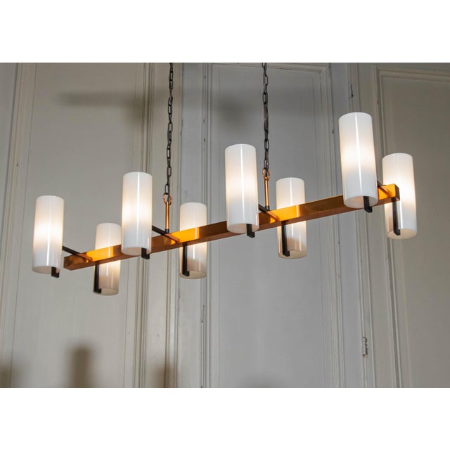 Fog & Mørup Copper Chandelier attributed to Jo Hammerborg for Fog & Mørup, Denmark, 1970s For Sale - Image 4 of 10