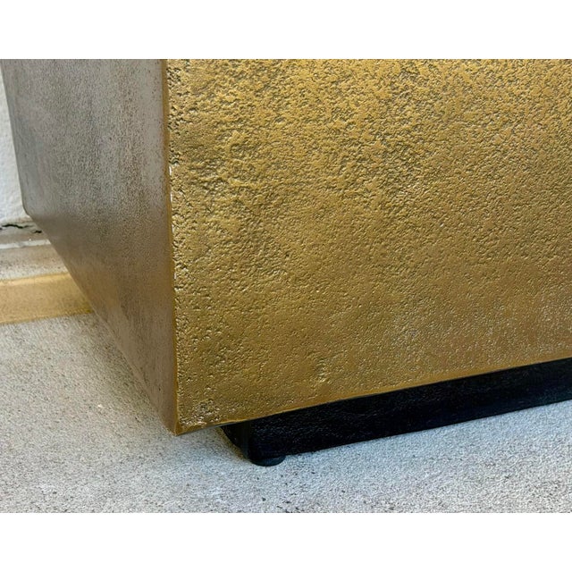 Currey & Company Currey & Co. Modern Antique Brass Finished Jahnu Bench For Sale - Image 4 of 4