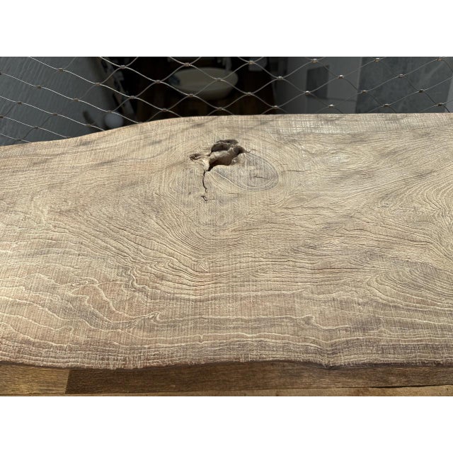 Andrianna Shamaris Impressive Live Edge Teak Wood Long Bench For Sale - Image 14 of 18