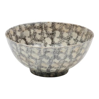 Antique Early 19th Century English Spongeware Spatterware Smoke Decorated Bowl For Sale