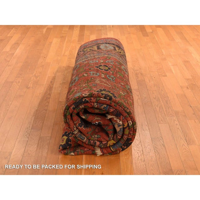 1920 11'2"x18'5" Prismatic Red Antique Persian Bijar Wool Pure Weft Hand Knotted Rug For Sale - Image 11 of 11