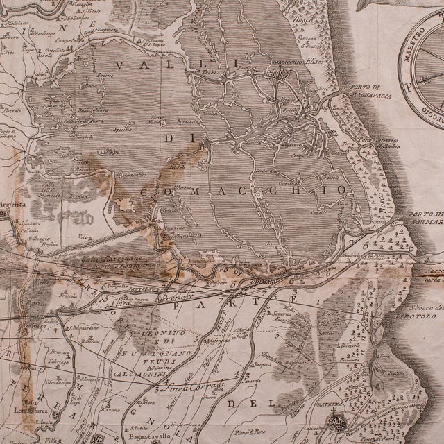Antique Italian Region Map, Framed Cartography, 18th Century, Emilia Romagna For Sale - Image 9 of 12