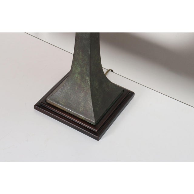 Vintage Verdigris Bronze Columnar Table Lamp by Stewart Ross James for Hansen For Sale - Image 11 of 18