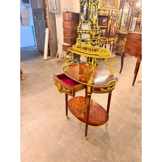 French Vintage Mahogany etagere Trolley with Removable Tray For Sale - Image 3 of 7